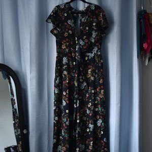 Cotton Bleu Floral Jumpsuit